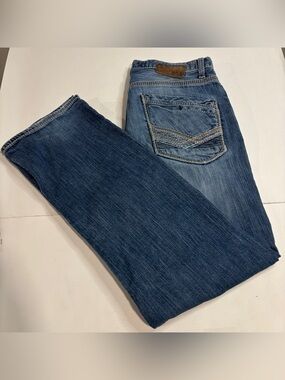 BKE Buckle Tyler Straight Leg Jeans Mens 33R 33x31 Blue Medium Wash Denim Pants